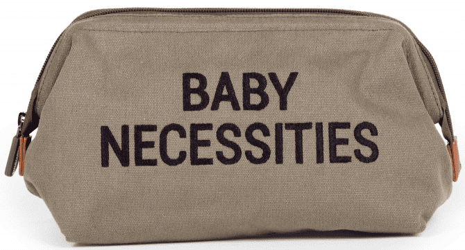 Childhome Toaletná taška Baby Necessities Canvas Khaki